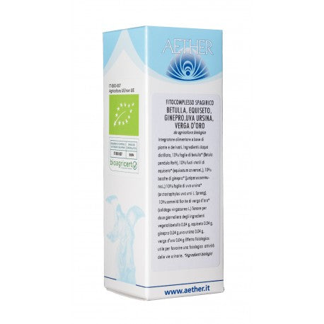 Betulla equiseto ginepro uva ursina verga d'oro integratore alimentare a base di piante e derivati 50 ml - aether
