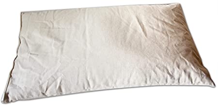 SCEN-Cuscino Letto cm. 70X45 in pula di Farro biologica, con federa esterna tessuto a righine compresa