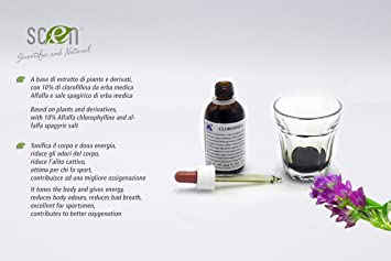 Clorofilla liquida SENZA alcool, da erba Alfalfa, 50 ml. senza conservanti, - Aether