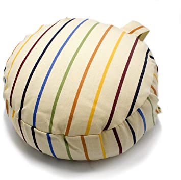 SCEN Cuscino yoga rotondo diametro 30 x h 12 cm. in pula di Farro bio, Senza Cerniere e Parti Metalliche, Made in Italy, qualità Sartoriale Toscana