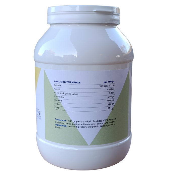 PROTEINA VEG, proteine del pisello e riso NEUTRE senza aromi e dolcificanti,  Vegan - RAW - 1000 gr
