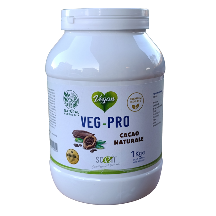 VEG-PRO Proteine del Pisello Isolate con Natural Herbal gusto cacao naturale, 1 kg