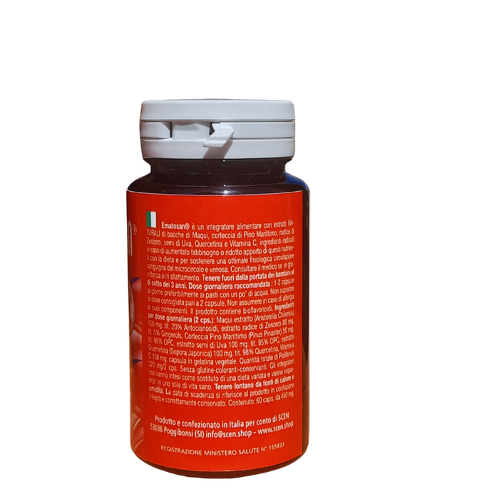 Ematosan - Scen - estratti NATURALI utili per favorire una ottimale circolazione sanguigna del microcircolo e venosa ed il mantenimento della salute cardiovascolare