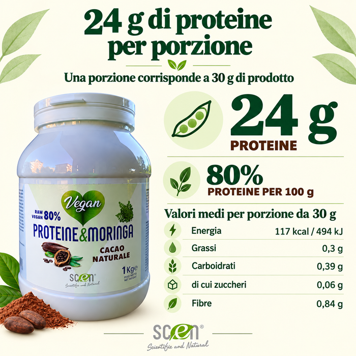 Proteine & Moringa - Raw Vegan 80% - Cacao