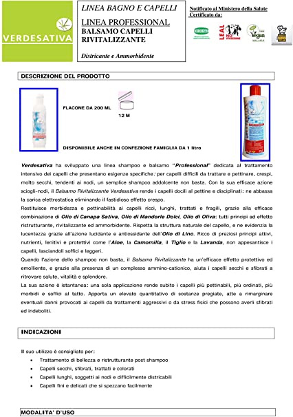 Balsamo rivitalizzante - confezione Famiglia - Verdesativa