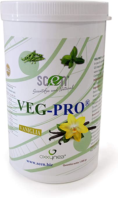 Scen - Veg-Pro Proteine del Pisello Isolate con Oxxynea e aroma naturale vaniglia, 1 kg