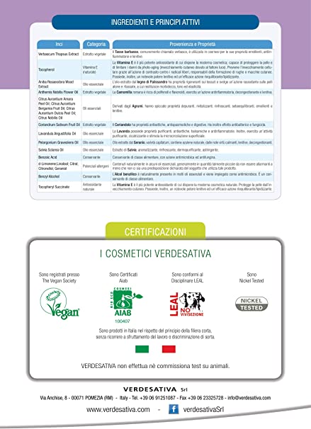 Crema viso Bioattiva Idratante - per pelli secche e sensibili - Verdesativa