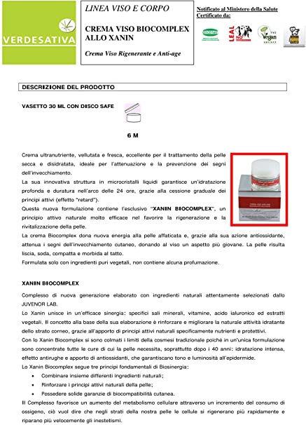 Crema Viso BIOCOMPLEX allo Xanin