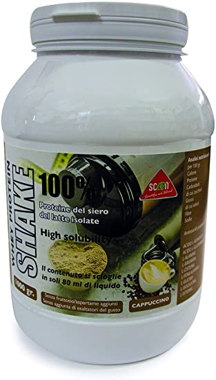 Whey Protein Shake 100% - Proteine del siero del latte isolate - cappuccino, 1000 gr.