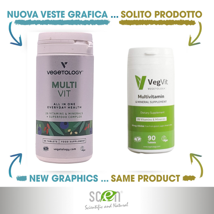 Vegvit - Multivit Scen - multivitaminico minerale vegetale vegano, 60 cps.